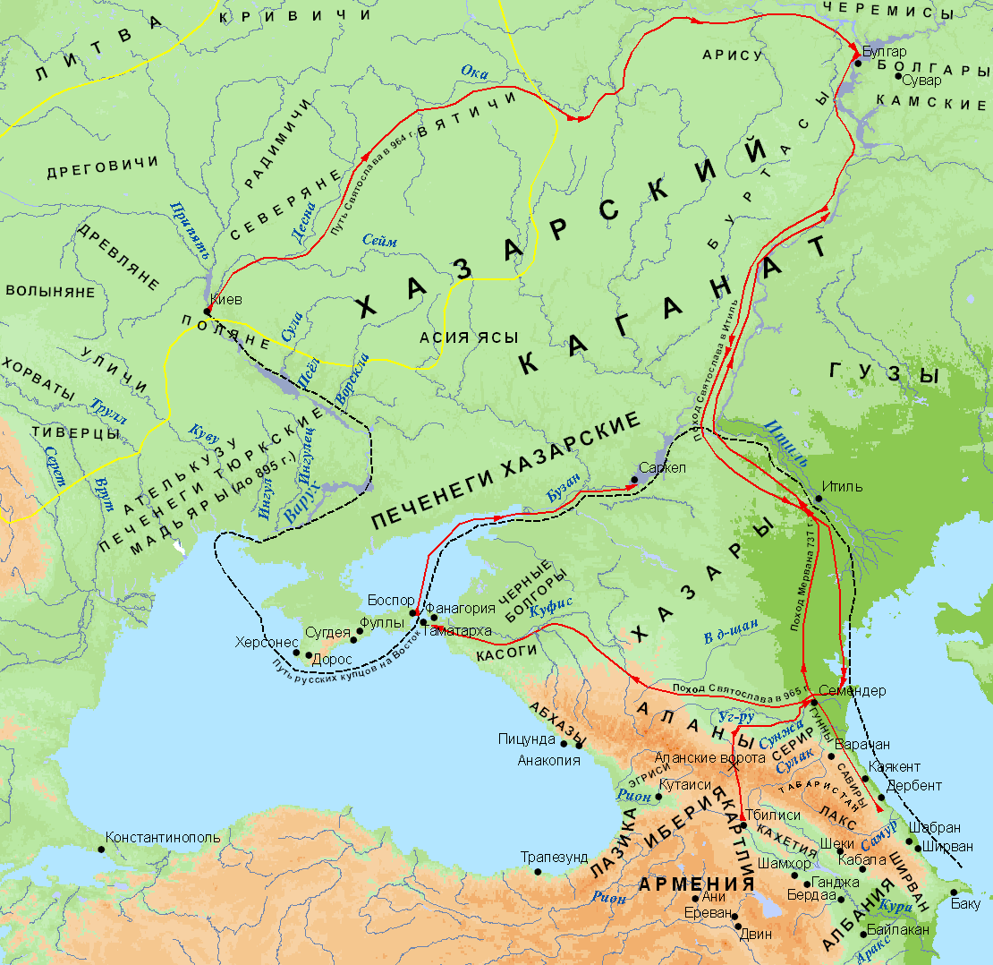 Карта  9. Хазария в VIII≈X вв.