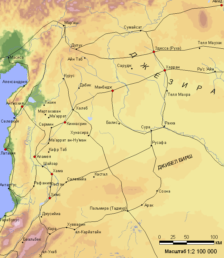 Северная Сирия в середине VII в.  (64,1 Kbytes)